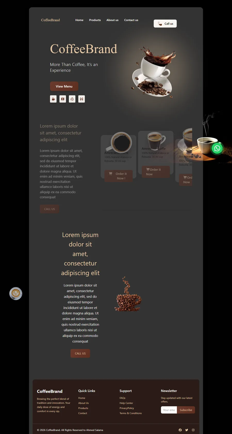 Coffee Brand Landing Page